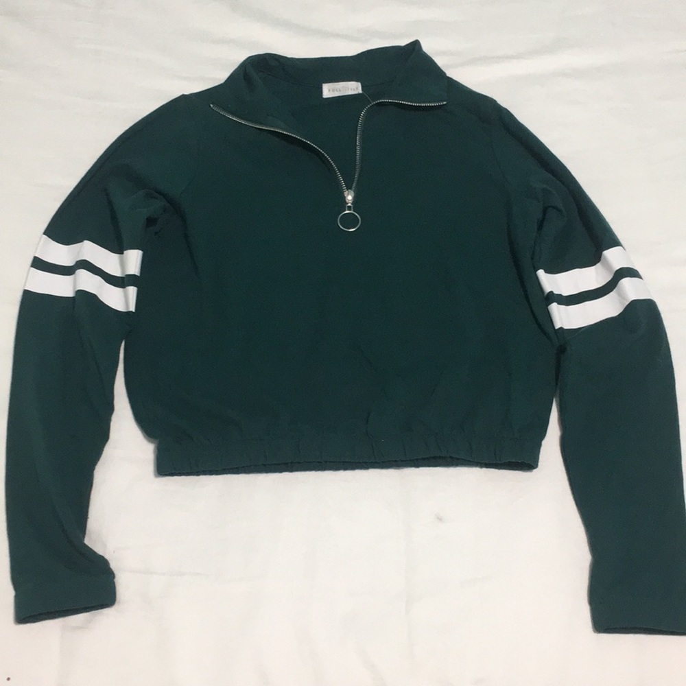 dark green quarter zip pullover